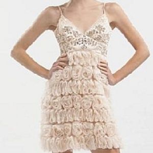 NWT Sue Wong Cocktail Rosette Blush Dress